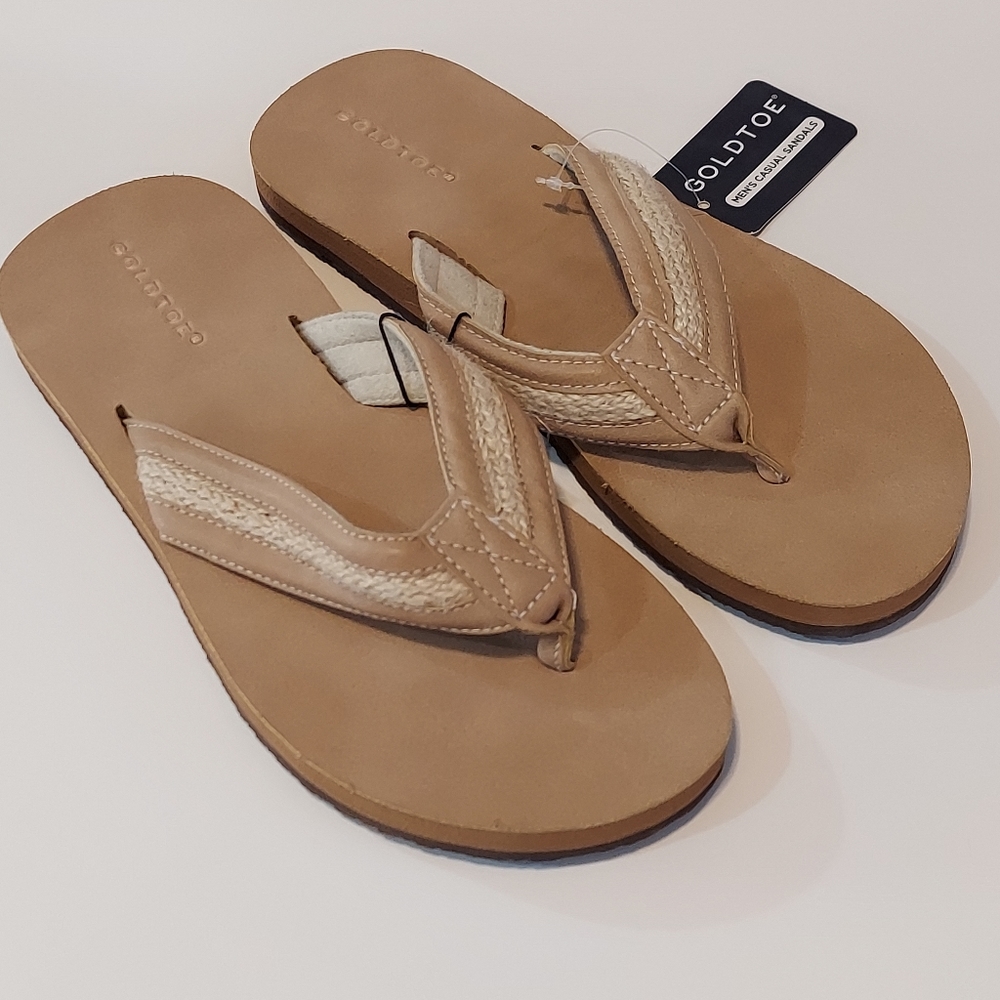 Gold Toe Leo Faux Leather Sandals